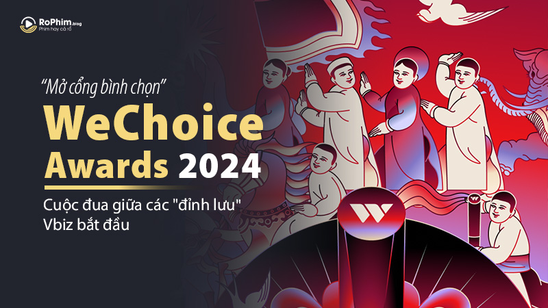 Banner chính thức mở bình chọn WeChoice Awards 2024 với chủ đề Việt Nam tôi đó và hình ảnh dân gian.