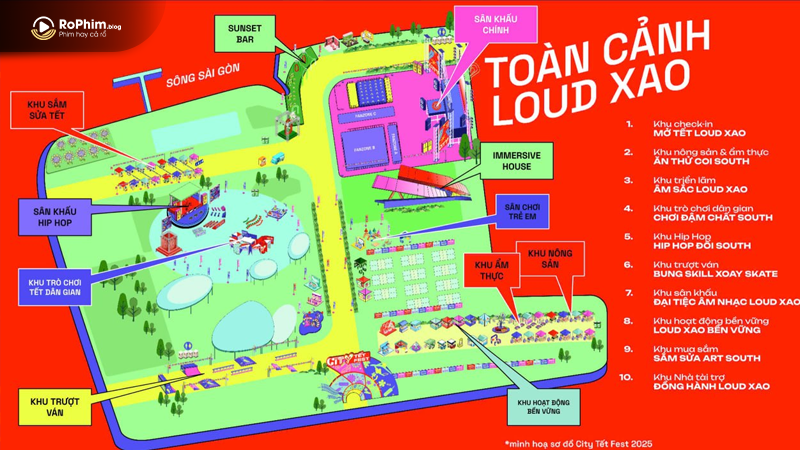 Toàn cảnh và sơ đồ khu vực diễn ra sự kiện City Tết Fest 2025