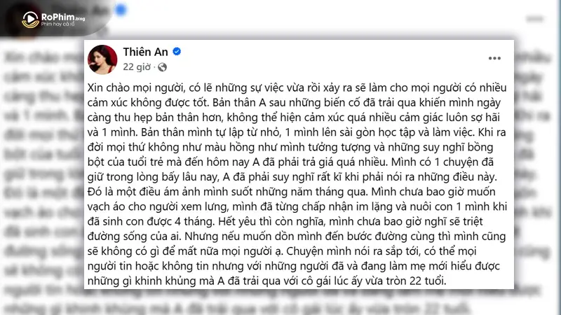 Thiên An gây chấn động dư luận khi tiết lộ quá khứ mang thai ba lần, nhưng chỉ giữ được một đứa con, chia sẻ nỗi đau và những tổn thương đã trải qua.