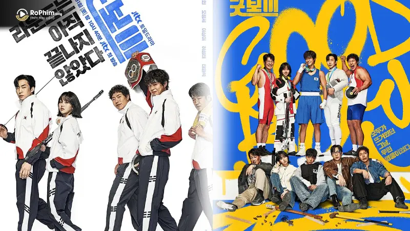 Yoon Dong Ju và Ji Han Na trong Kiện Tướng (Good Boy) 2025, cùng "Olympic Avengers" chinh phục thử thách.